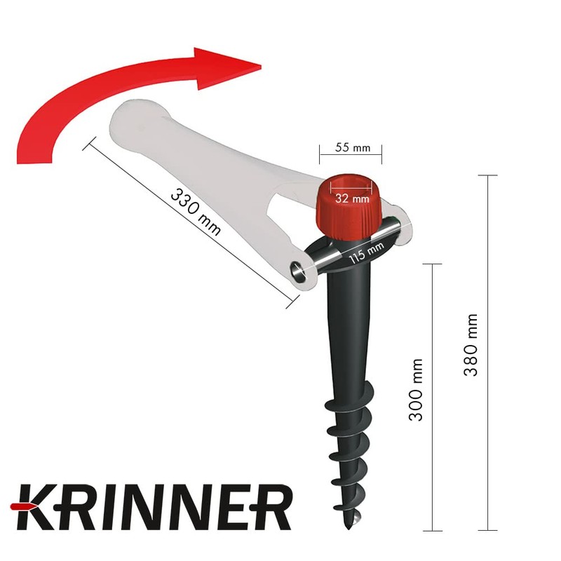 Krinner Vario Drill 20004 Parasol Stand Parasol Holder Ground Dowel