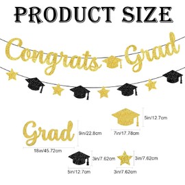 Congratulations Banner, Graduation Banner, Congratulations Decorations, Congratulations Graduation Banner, Graduation Party Supplies, Congrats Grad Decorations (Gold)