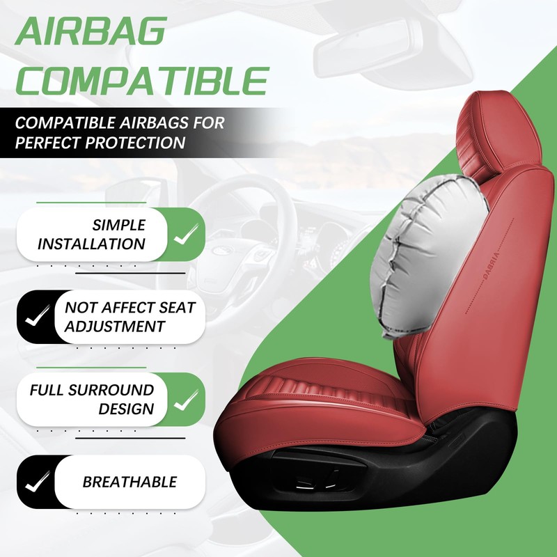 GEEYONTEK Car Seat Cover Front Set, Front and Rear 2