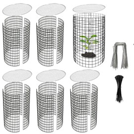 6 Pack Wire Plant Protector with Cover, 23.15" x 12.32" Metal Wire Mesh Plant Protector with Cover Garden Plant Cages, Garden Protection from Rabbit & Chicken