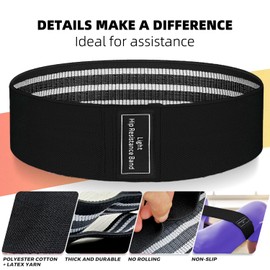 Resistance Bands Set of 3 - Premium Fabric Exercise Bands for Legs, Glutes & Hip Training, Non-Slip Workout Loops for Squats, Booty Building & Fitness, Ideal for Women & Men (Black/Gray/Green)