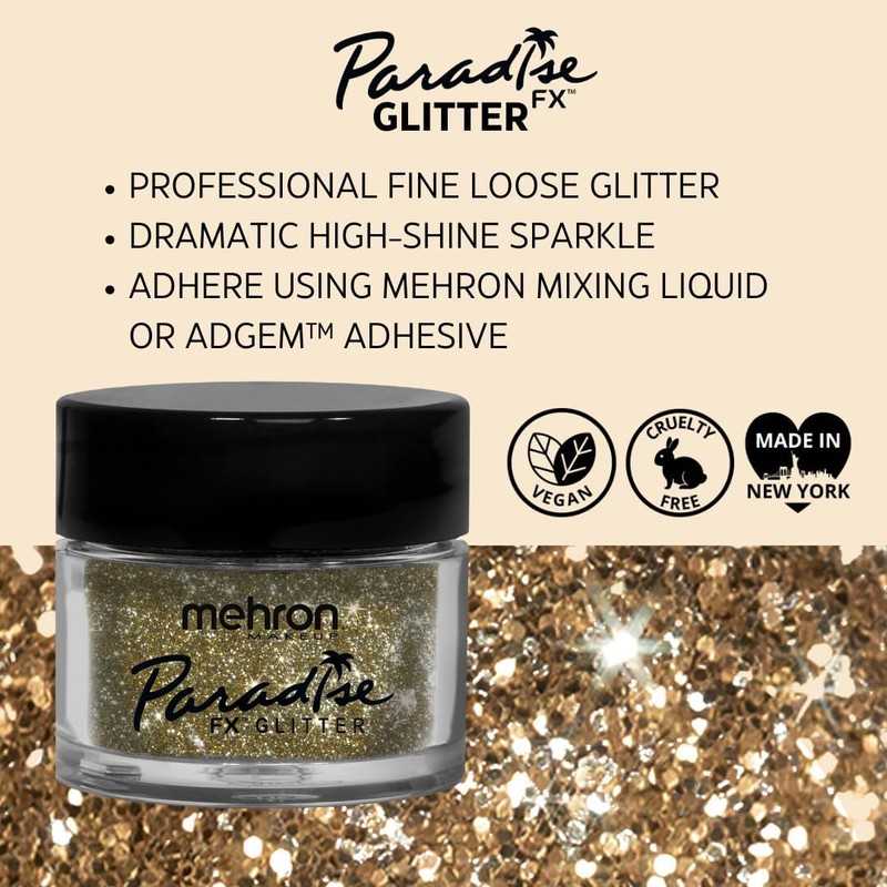 Mehron Makeup Paradise AQ Glitter Face and Body Paint.25 oz