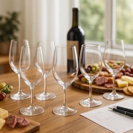 Final Touch ISO INAO Wine Tasting Glasses Set of 6 - Lead-Free Crystal for Red, White, Sparkling, Rosé - 7¼ oz Capacity - Ideal for Wine Tastings and Events (WGT406)