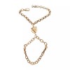Unbranded Women Gold Metal Hand Chain Charm Lion Wrist Bracelet