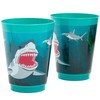 Blue Panda Shark Party Reusable Plastic Cups, 16 Pack