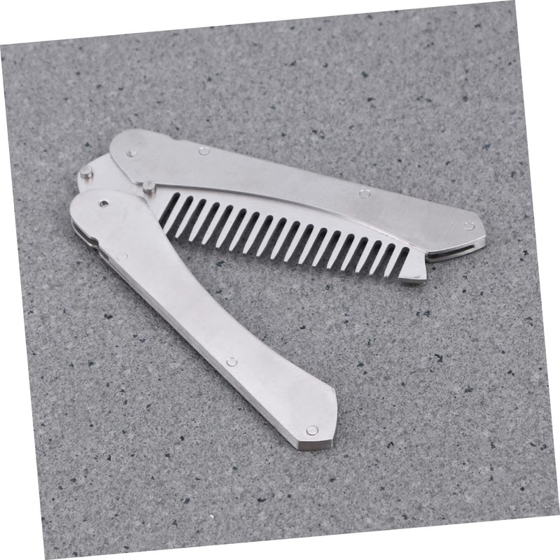 WOONEKY Stainless Steel Beard Comb Mustache Brush Men's Styling Tool