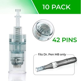 Dr. Pen Ultima M8 Replacement Cartridges - (10 Pack) - 42 Pins (0.25mm) Bayonet Slot - Disposable Replacement Parts