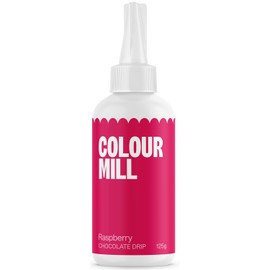 Colour Mill Chocolate Drip Easy-Melt Drizzle for Desserts, 125 Grams Raspberry