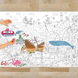 OKIDO Underwater Giant Colouring Poster | 100x70cm Poster | Colouring Posters for Kids | 3-7 Year olds