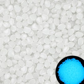 600PC Glow in The Dark Rocks Outdoor Decorative Stones Glow Stones Small Luminous Pebbles Outdoor Decorations for Walkways,Gardens,Fish Tank,Sidewalks,White