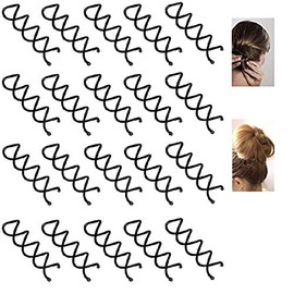Aeyistry 20 Pcs Black Spiral Hair Clip for Women Kids, Updo Hair Accessories.DIY Hair Style.(Black)