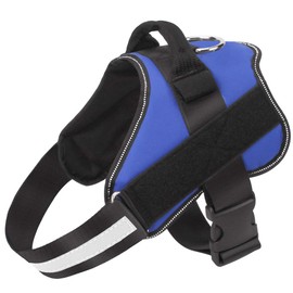 Bolux Dog Harness, No-Pull Reflective Dog Vest, Breathable Adjustable Pet Harness with Handle for Outdoor Walking - No More Pulling, Tugging or Choking (Blue, XL)