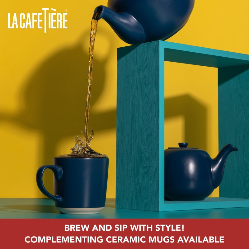 La Cafetière Classic Teapot in Navy Colour, 2 Cups