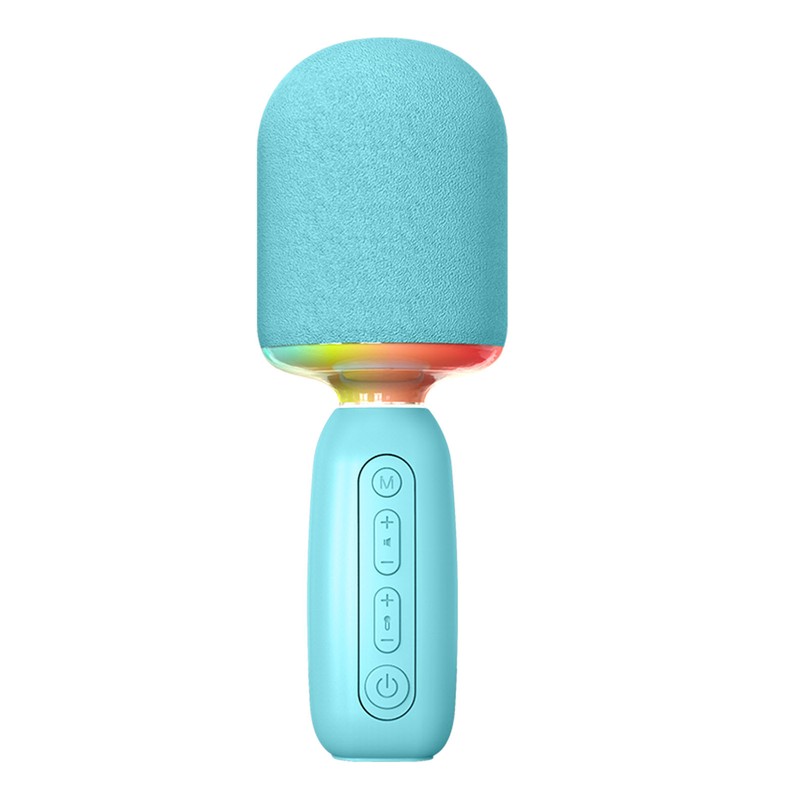 Handheld Karaoke Mic with RGB Light Support Memory Card Portable