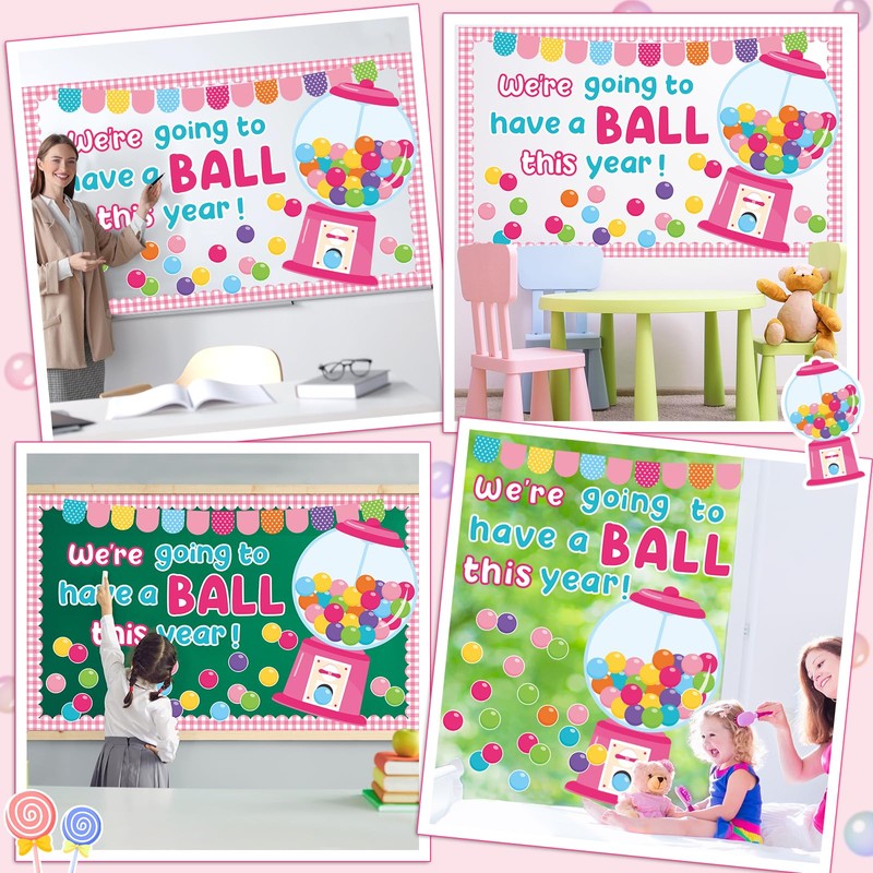 Gumball Machine Bulletin Board Set Pink Bubble Gumballs Bulletin Board