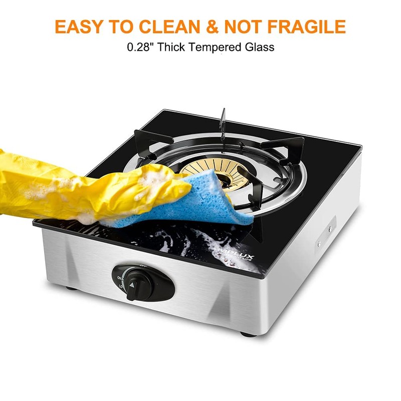 Camplux Propane Stove with Auto Ignition, Single Burner Propane Stoves
