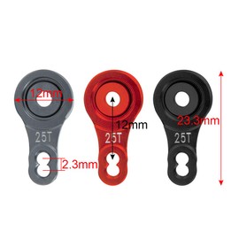 Que-T Aluminum Alloy 25T Steering Servo Arm Horn for 1/10 RC TRX-4 Crawler Car Upgrade (Titanium)