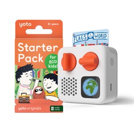 YOTO Yoto Mini (2024 Edition) + Starter Pack for Big Kids Bundle C Kids Screen-Free Bluetooth Audio Player, All-in-1 Travel Device for Stories Music Podcasts Radio, Use as Speaker or with Headphones