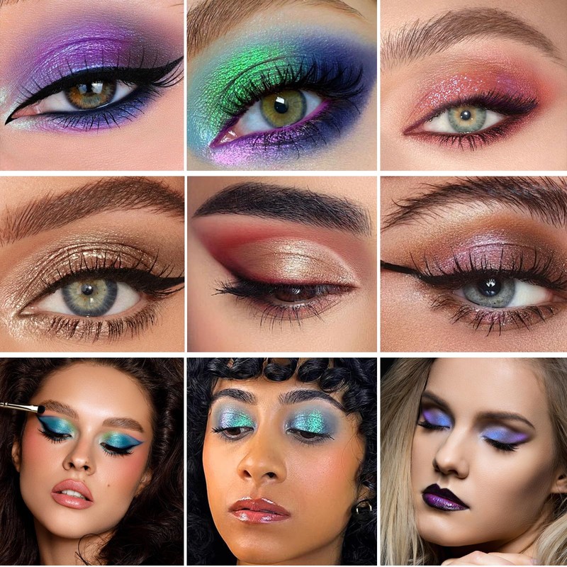 Fixleren Glitter Chameleon Eyeshadow Makeup Palette, Highlighting Eyeshadow, Metallic Changing