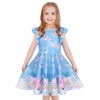 LaBeca Girls Printed Casual Party Dresses Twirly Ruffle Sleeve Dress