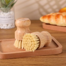 Bamboo Dish Scrub Brushes Wooden Cleaning Scrubbers Set Kitchen Dish Brush Wood Dish Scrubber Dishwashing Brush with Natural Sisal Bristles for Home Cleaning Iron Pots Pans Sink Vegetables (12 Packs)