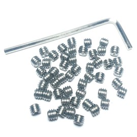 ZDingTech 50pcs Set Screws 8-32 x 1/8 inch 304 Stainless Steel Allen Head Hex Hexagon Socket Set Screws with 5/64 Allen Wrench,Set Grub Screws Hex Allen Head Socket Set Screws.(1/8" Length)