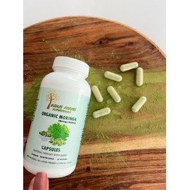 Organic Moringa Capsules - Vegan NON-GMO, Gluten-Free, Herbal Supplement, Vitamins Superfood, Boosts Immunity | Moringa Oleifera leaf Powder | 60 vegetarian caps