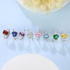 Suplight Silver Rings Crytal June Birthstone Ring Stackable Engagement Rings