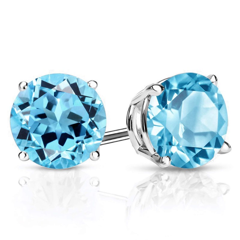 Gem Stone King 3.1 Cttw Aretes de Plata de Ley