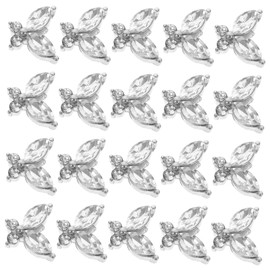 Vaguelly 20pcs Cute Nail Charms Crystal Butterfly Nail Art Decorations for DIY Manicure Durable Rhinestone Design for Women for Various Occasions