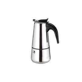 A2ZWORLD Stainless Steel Espresso Maker with Heat Resistant Handle Suitable for Electric and Gas Stoves Not Induction Available in 4 Sizes (4 Cups)