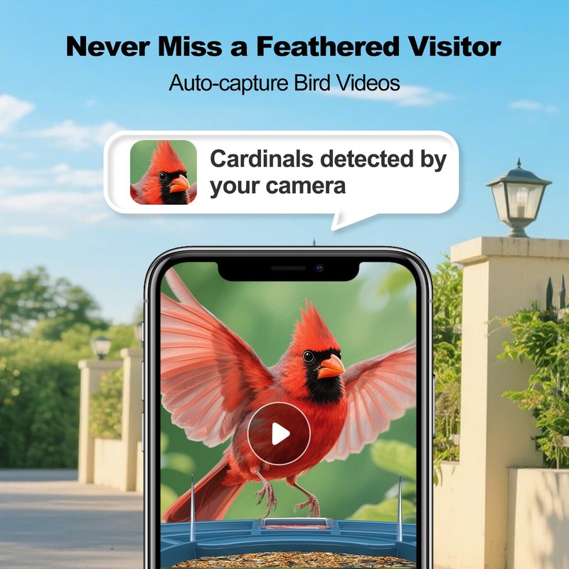 Bird Feeder with Camera,AI Identify Birds Species,Smart Birds Camera with
