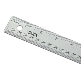 VINCA SSRN-18 Stainless Steel Office Drawing Ruler 0-18 Inch 0-45cm with Non Slip Cork Base Measuring Tool