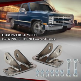 CROSSDESIGN Front Shock Relocation/Extender Kit for Lowered Truck Compatible with Chevy C10 / C20 1963-1987
