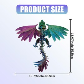BCQTD 3D Printed Dragon with Wings,Feathered Wyvern Dragons Fidget Toy,2025 New Mythical Pieces Dragons - Limited Edition,Articulated Dra gon,Birthday Children's Day Easter for Kids