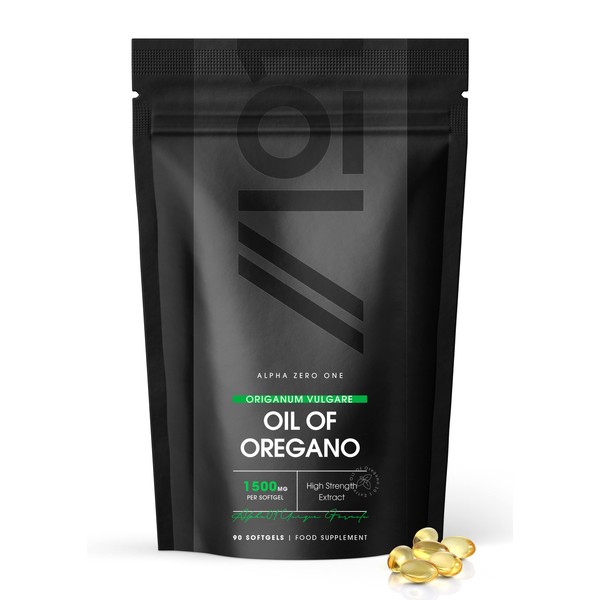 Oil of Oregano 1500mg | Cold-Pressed | High Strength 10:1 Greek Oregano Oil Extract Capsule – Contains 100% Greek Essential Oil of Oregano – 90 Softgels
