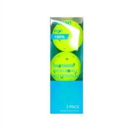 Vollint Outdoor Pickleball Balls - Durable One-Piece Design, 40 Holes, Micro Texture for Spin, Consistent Flight & Bounce - Pack of 3-74mm, 26g - Yellow