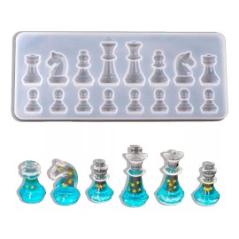 Mebix TRD Molde De Silicona En Forma De Ajedrez Para Resina Color Blanco