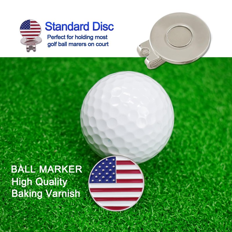 6 Pcs Golf Ball Markers with Magnetic Hat Clips Value