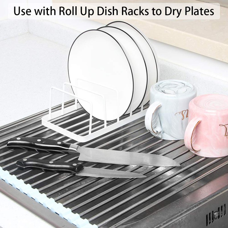 [2 Pack] Dish Plate Storage Drainboard, Tomorotec Pot Lid Holder
