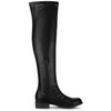 Allegra K Women's Thigh High Boots Low Block Heel Black