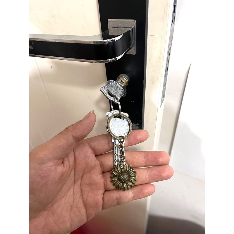 Antique Bronze Colored Sunflower Pendant Key Chain-Bronze Key Ring-Sunflower Keyring