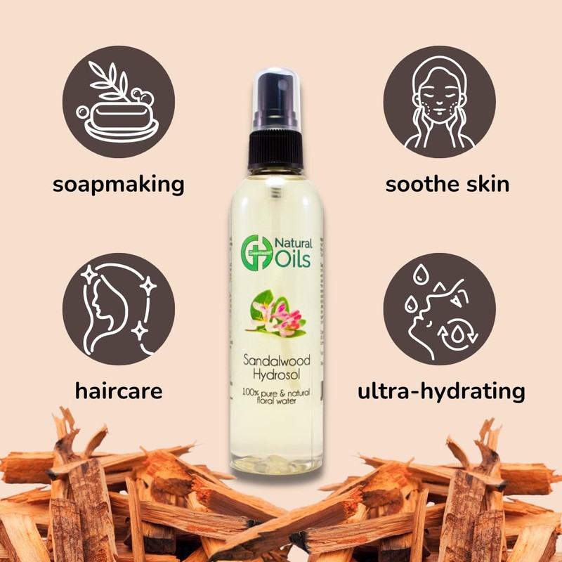 Sandalwood Hydrosol (Floral Water) - 16 fl oz Plastic Jug