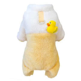 Izefia Dog Sweater Dog Clothes Fleece Jumper Dog Woolen Sweater Winter Warm Sweat Shirt 4 Legs Jumpsuit Pajamas Cute Yellow Duck Dog Sweater for Small Dog Medium Dog Cat Yellow XXL