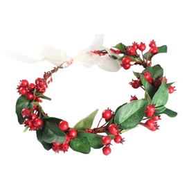 Baluue Berry Bridal Garland Headpiece for Weddings and Festivals Elegant Floral Hairband Design Comfortable Fit for Brides and Special Occasions
