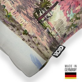 VOID Flowers Thailand Cherry Blossom Cushion Cover Polyester Waterproof Easter Decorative Cushion Outdoor Cushion Size: 40 x 40 cm