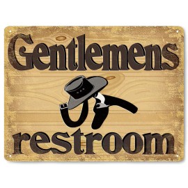 COWBOY STYLE RESTROOM METAL SIGNS vintage style MENS / WOMENS  bathroom door art