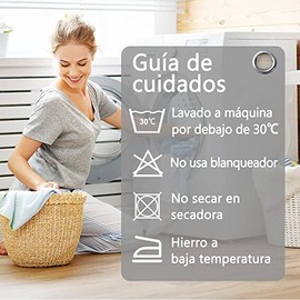 NANWEI Lino Cortinas Blackout con Aislamiento Térmico, 100 Blackout y Ojal Superior Cortina para Recámara y Ventana de Sala, Capa Trasera de...       