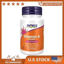 NOW Supplements, Vitamin A 10,000 IU, Eye Health*, Essential Nutrition, 100 Ct