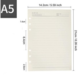 Retec 3 Pack A5 Refills Paper - 240 Pages/120 Sheets A5 Insert Ruled Lined Paper, 6 Hole Loose Leaf Punched Paper Refill for Diary Notebook, A5 Refillable Planner for School Office Travel (A5)